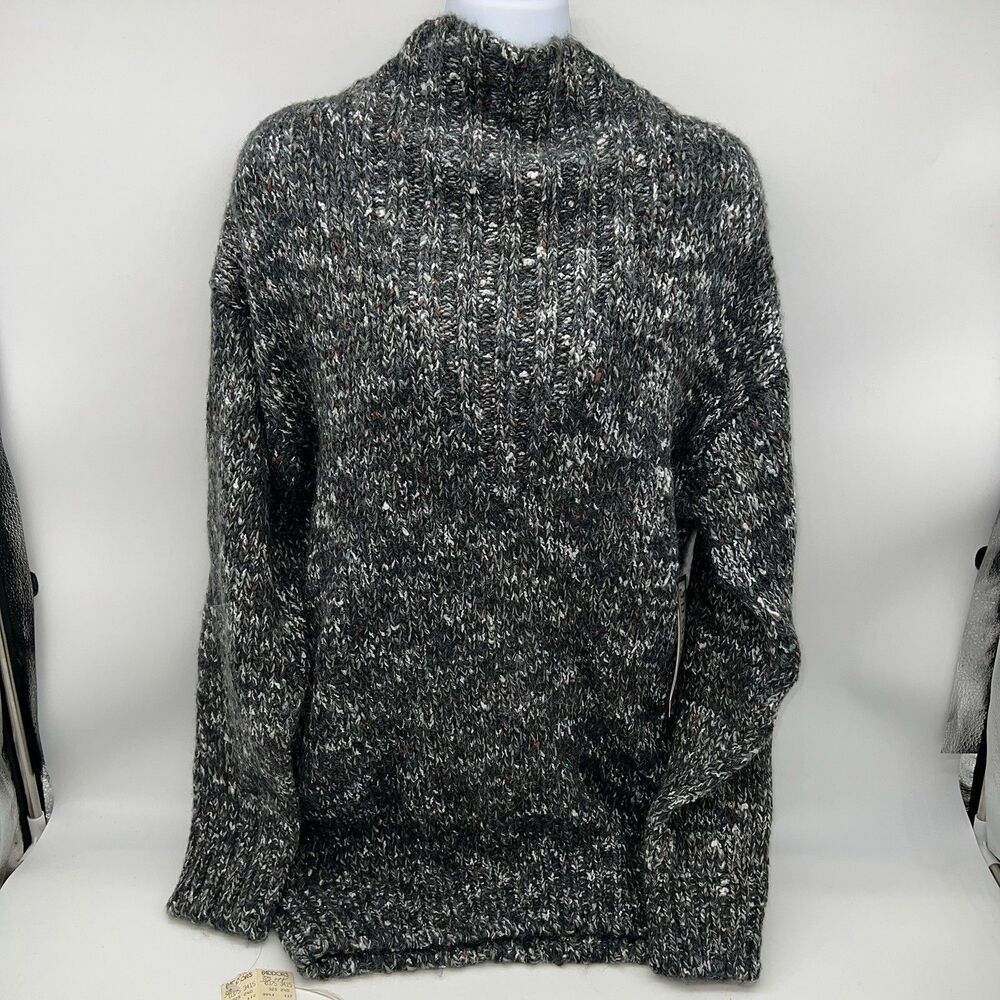 VTG D.D. Sloane Women’s Gray & White Speckled Knit Mock Turtleneck Sweater-Sz M